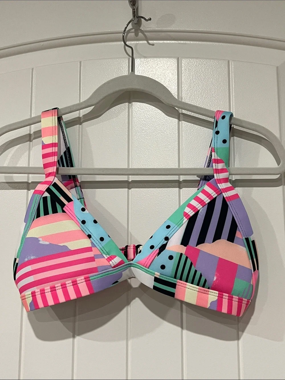 ONEONE Geometric Pink & Mint Triangle Bikini Set size Large